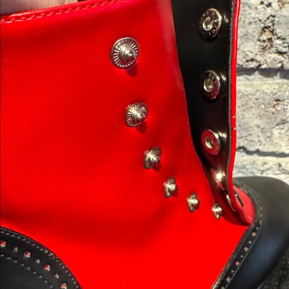 Bordello Flora Red and Black Women's Ankle Boots - Picture 6 of 6